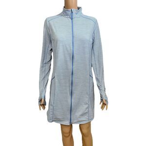 Duluth Trading Co Blue Striped Swim Coverup
